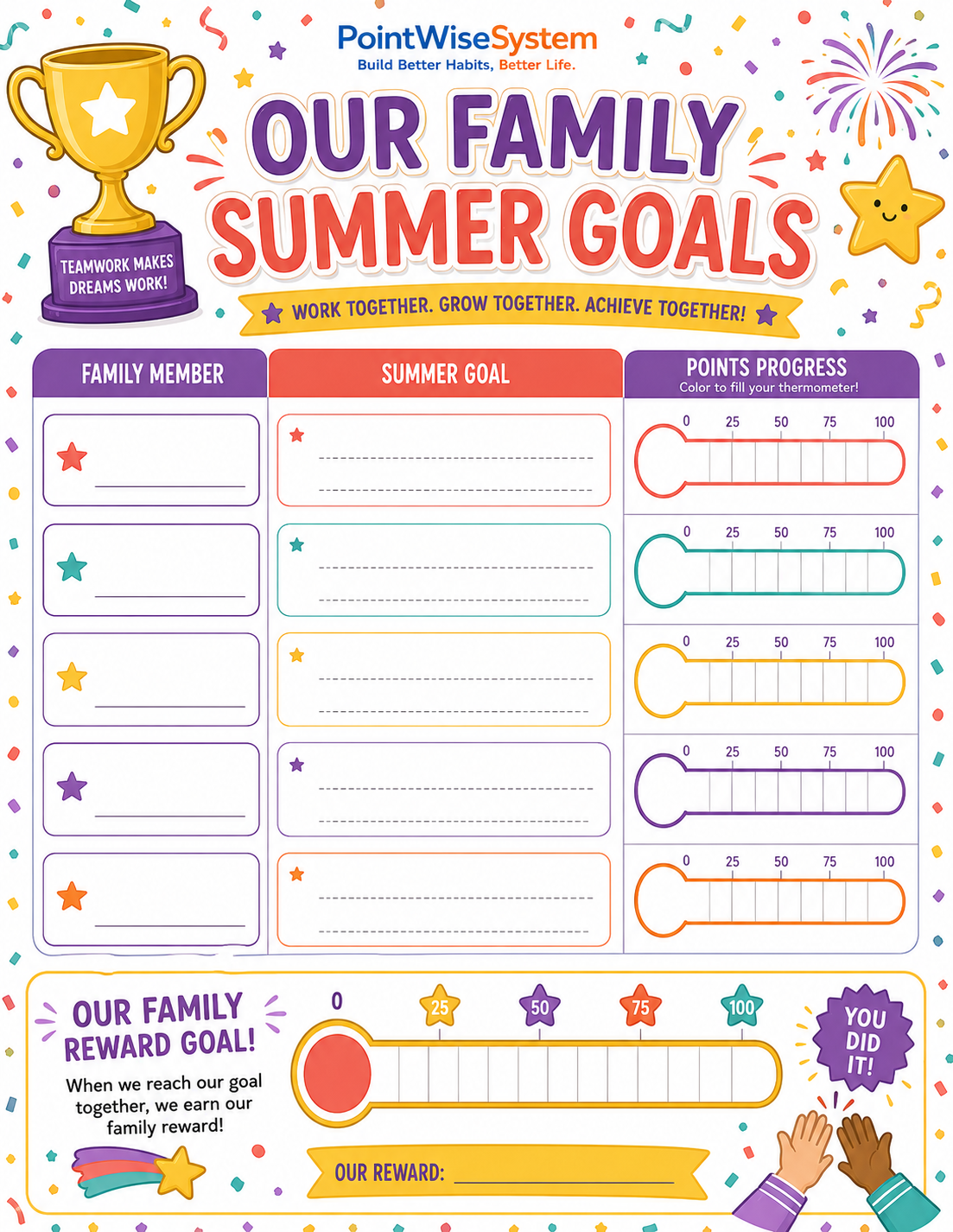 Family Goals Template